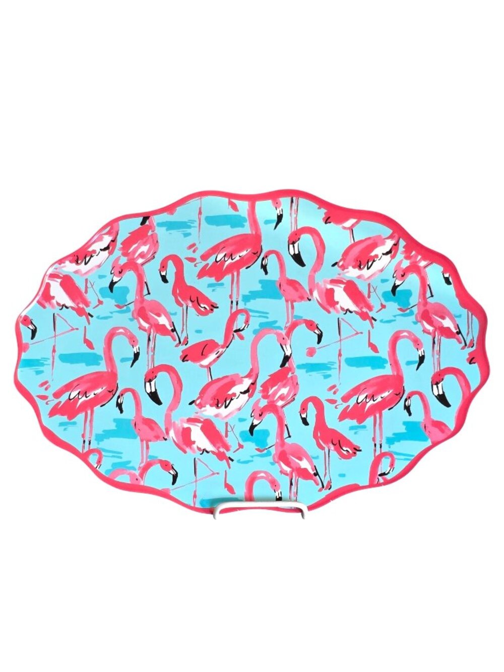Isaac Mizrahi New York Pink Flamingo Decorated Display Tray 18" x 12.5"